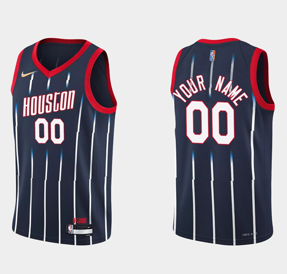 Men's Houston Rockets Active Player Custom 2021/22 City Edition 75th Anniversary Navy Stitched Basketball Jersey